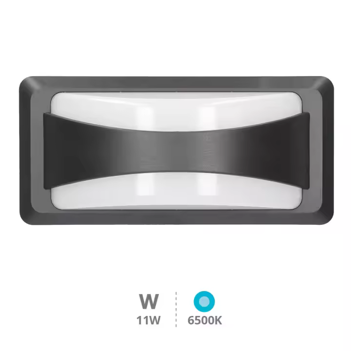 APLIQUE PARED LED GSC ANTHE GRIS 12W LUZ BLANCA 6500K 600 LUMENES - PROTECCION IP65 - 1