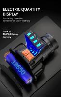 Linterna Frontal LED De Alta Potencia 50W Con Recarga USB Y Zoom Rotativo Batería Integrada Para Camping Pesca Y Excursiones - details 8