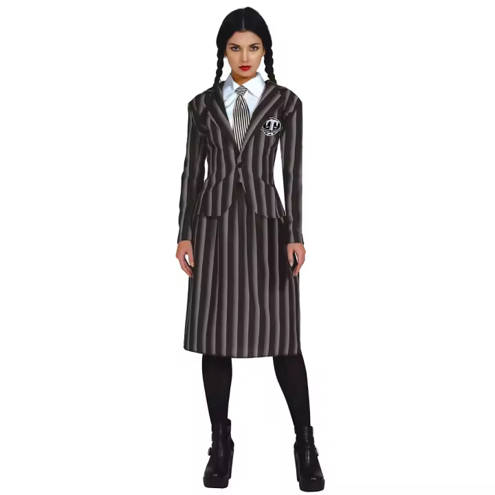 Disfraz de Miércoles Addams uniforme escolar para chica - 1