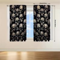 2pcs Cortina De Ojo De Búho Para Decoración Del Hogar Tratamiento De Ventana Para Dormitorio Oficina Cocina Sala De Estar Y Estudio 100% Poliéster - details 11