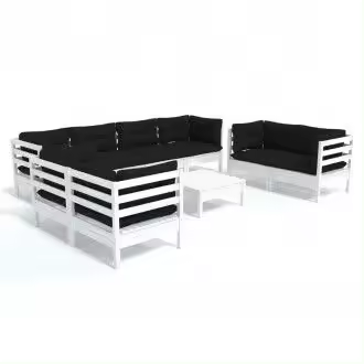 VIDAXL set mobiliario de muebles fabricados en madera para jardines y terrazas en color blanco vida xl - 1