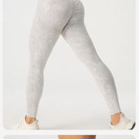 Pantalones De Yoga De Cintura Alta Con Acabado Frosted Para Mujer Pantalones De Entrenamiento Y Fitness Con Levantamiento De Glúteos Talla Fija Secado Rápido Y Sin Hierro Leggings De Exterior - details 4