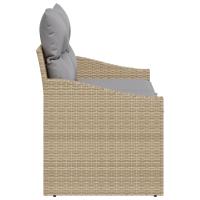 Sofá de jardín para 2 personas con cojines beige de poliratán - details 5