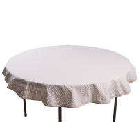 Cofan Mantel Redondo Antimanchas Resinado | Estampado de Topos Blancos| Materiales: 50% algodón y 50% poliéster | Fácil de limpiar | Diámetro: 1,40 m - details 1