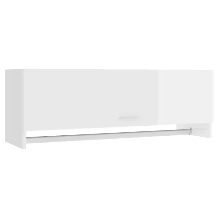 Armaro de Madera contrachapada Blanco brillante 100x32,5x35 cm - 1