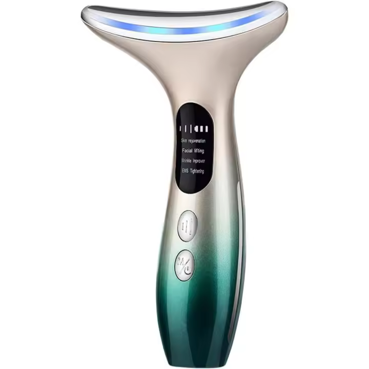 Masajeador facial antiarrugas, dispositivo portátil para reafirmar la piel y tonificarla con calor de 45 ± 5 °C y 4 modos de masaje. - 1