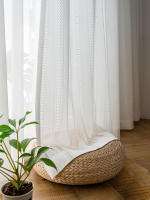 Cortina Blanca Sencilla Y Transparente Con Patrón Geométrico Estilo Bohemio Japonés Para Decoración De Habitaciones Con Bolso De Percha - details 3