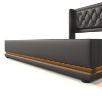 Cama Twin 160x200 cm PU Negro: Alojamiento Hidráulico, Cabecero Tapizado with Carga USB Typo-C y Iluminación LED 3 Caras (Eredón Not Includo) - details 7