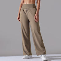 Pantalones Rectos De Pierna Ancha Para Mujer Casual Pantalones De Oficina Cintura Alta Holgados Para Danza Leggings Sin Costuras De Nylon - details 37