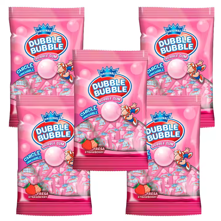 Pack 5 bolsas Dubble Bubble Fresa clásico 85g - 1