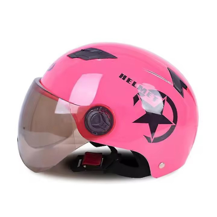 Casco de coche de motor eléctrico Scooter Bike Open Face media gorra de béisbol Anti-UV casco de seguridad casco de bicicleta ajustable - 1