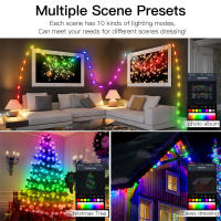 Luces De Cadena LED IP65 Impermeables Con Control Remoto Bluetooth Y Aplicación De Música USB Recargable Para Decoración De Fiestas De Navidad Y Cumpleaños - details 12