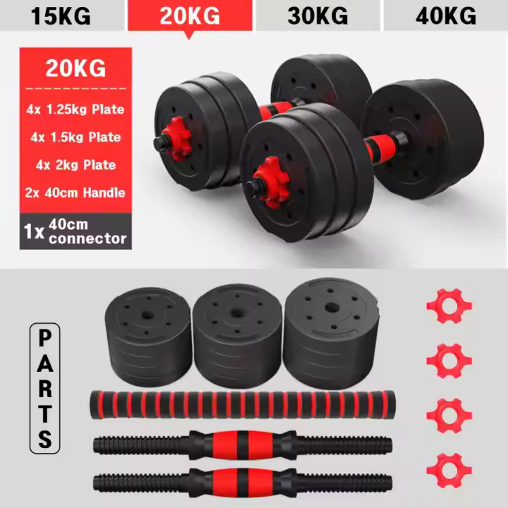 MANCUERNAS AJUSTABLES 2 EN 1, CON BARRAS, MULTIFUNCIÓN, 10KG-20KG-25KG-30KG (PIEZA KETTLEBELL OPCIONAL) - 1