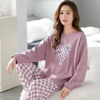Conjunto De Pijamas Para Mujer Con Dibujos Animados Camiseta De Manga Larga Y Pantalones Dos Piezas Pijama De Noche Estilo Básico Talla Grande Para Otoño Y Primavera MOV - details 16