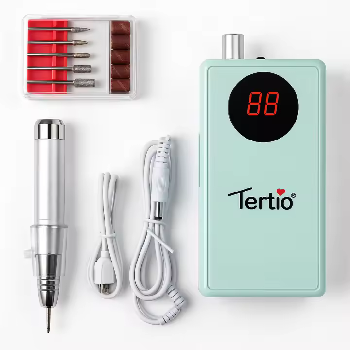 Tertio Torno Eléctrico Profesional para Uñas – Portátil e Inalámbrico, 30000RPM, 30W, Bajo Ruido y Vibración, para Manicura y Pedicura – Modelo TP299 - 1