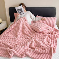 Manta De Peluche De Conejo Artificial Para Otoño Manta De Sofa Suave Y Cálida Manta Gruesa Para Cama Color Plush Tamaño Grande - details 16