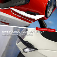 1par De Alas Dinámicas Para Motocicleta Pegatinas Aerodinámicas Accesorios De Winglet Negro Carbono Antes Del Faros - details 3