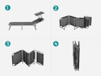 Tumbona, Tumbona Reclinable, 193 x 53 x 29 cm,Carga de 150 kg, con Reposacabezas de Protección Solar y Respaldo Reclinable, Tumbona de Jardín Plegable, para Terraza, Playa, Piscina, Jardín, Gris Oscuro - details 1