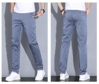 Pantalones Casuales Para Hombre Verano 2024 Elásticos Ajustados De Cintura Media Color Sólido Talla 28-38 Ropa De Marca Coffee - details 12