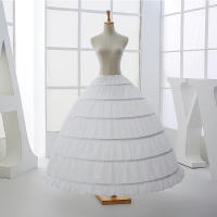 Nueva Llegada De 6 Aros De Cintura Elástica Suelta Para Vestido De Novia Con Cuerda Tulle Sótano De Boda Underskirts - details 0