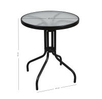 The Secret Home Mesa Redonda de Metal y Cristal Texturizado - 70 Cm X Ø 60 Cm - Jardín, Terraza, Patio o Balcón - details 6