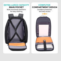 Mochila Negocios Fenruien Para Hombre 36L Impermeable Con USB Y Multiples Bolsillos Ajuste Para Portátil De 17.3 Pulgadas - details 6
