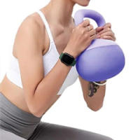 ManiBoom Pesas Rusas PVC SUAVE 2 kilos 3kg 4kg 5kg 6kg 8kg 10kg 12kg - Pesa Rusa Kettlebell Relleno de Arena de Hierro INSONORIZADO con Agarre Grueso ANTIDESLIZANTE - Protege el Suelo - details 5