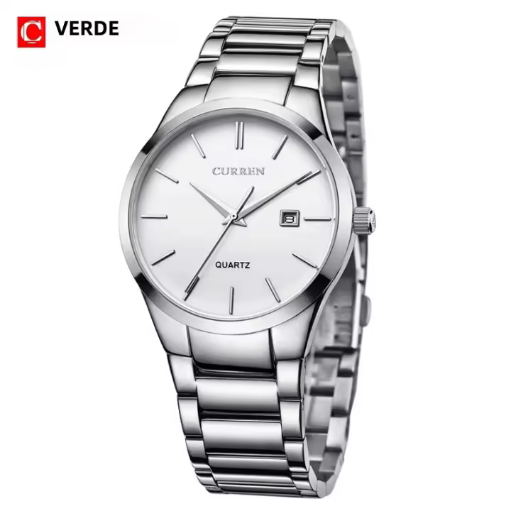 Reloj De Pulsera Masculino CURREN De Moda Simple Con Correa De Acero Inoxidable Resistente Al Agua Calendario Y Estilo De Negocios - 1