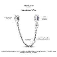 Cadena De Seguridad De Plata Esterlina 925 Estrella Luna Corazón Bordeado Con Clip De Silicona Para Pulsera Original Joyería DIY Regalo - details 3