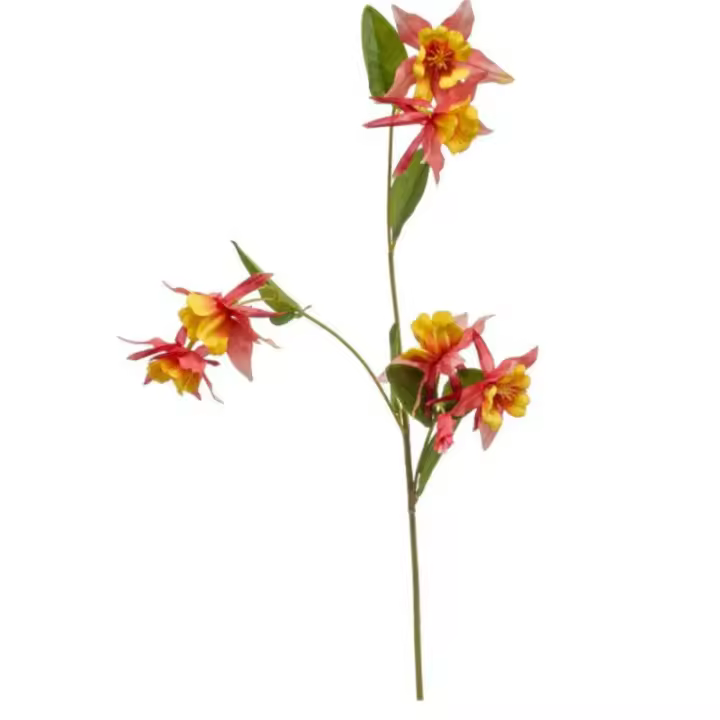 Planta Artificial Aquilegia Naranja 85cm - Realista y Decorativa - 1