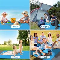 Manta De Playa Portátil Grande Ligera Plegable Para 4-6 Adultos Impermeable Y Anti Arena PVC Para Camping Y Picnics Al Aire Libre - details 4