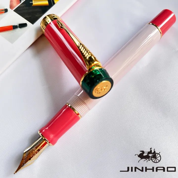 Bolígrafo De Caligrafía JINHAO Century 100 Diseño Clásico De Alta Calidad Clip De Flecha Material Plástico Iridio Punta De Oro 0.5mm - 1
