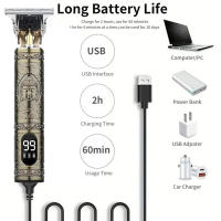 Afeitadora Eléctrica Vintage T9 Para Barba Y Cabello De Viaje Recargable Por USB Trimmer De Corte Para Hombres - details 3