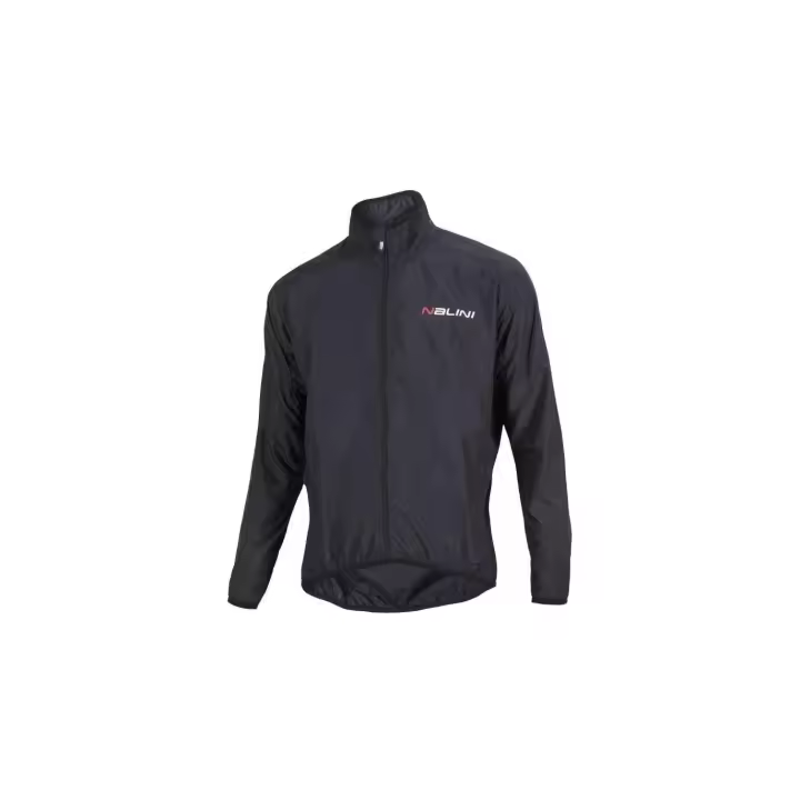 Chaqueta de ciclismo cortavientos Nalini Aria Negra de manga larga - 1