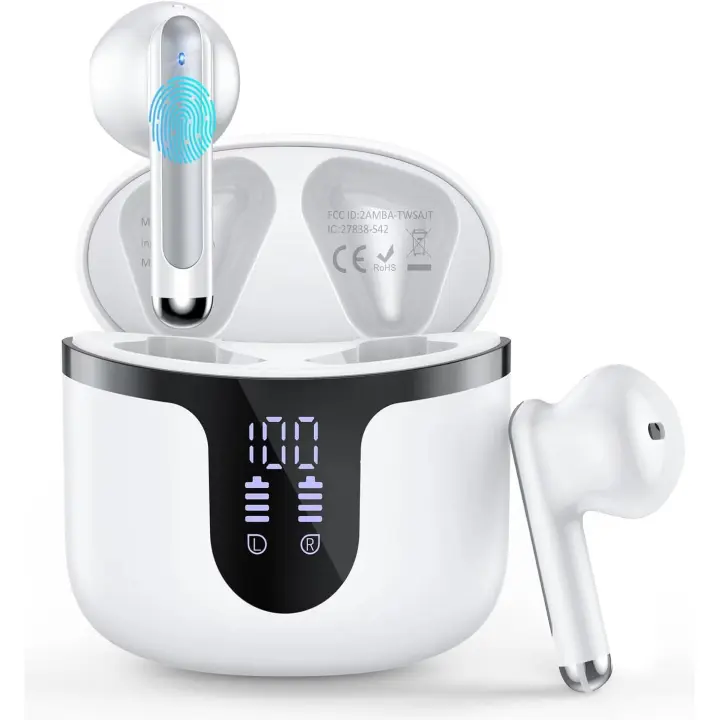 Auriculares Bluetooth, Auriculares Inalamberos Bluetooth 5,3 Intrusos with Indicador LED,Auriculares Impermeables IP7 - 1