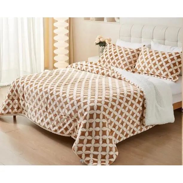 Edredón nórdico con Borreguito Ultra Suave y cálido Set de Cama con Funda de Almohada (180x240CM +1 Funda)(220x240CM +2 Funda)(240x260CM +2 Funda) - 1