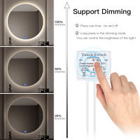Espejo De Baño Oculto Con Interruptor Táctil De Un Botón 5V Luz LED Para Espejo De Vestíbulo Controlable Por Toque Para Tira De Luz LED USB - details 3