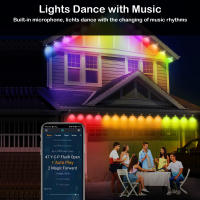 Cadena De Luces LED Festoon 10M Con 25LED Control Remoto Y APP RGB Impermeable Para Decoración De Jardín Y Navidad Iluminación Exterior - details 7
