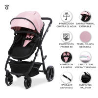 Asalvo Trío Convertible Two+ 2 | Carrito de Bebé Evolutivo 3 en 1, Capazo, Silla de Paseo y Auto, Desde Recién Nacido hasta 22 kg, Plegado Fácil - details 1