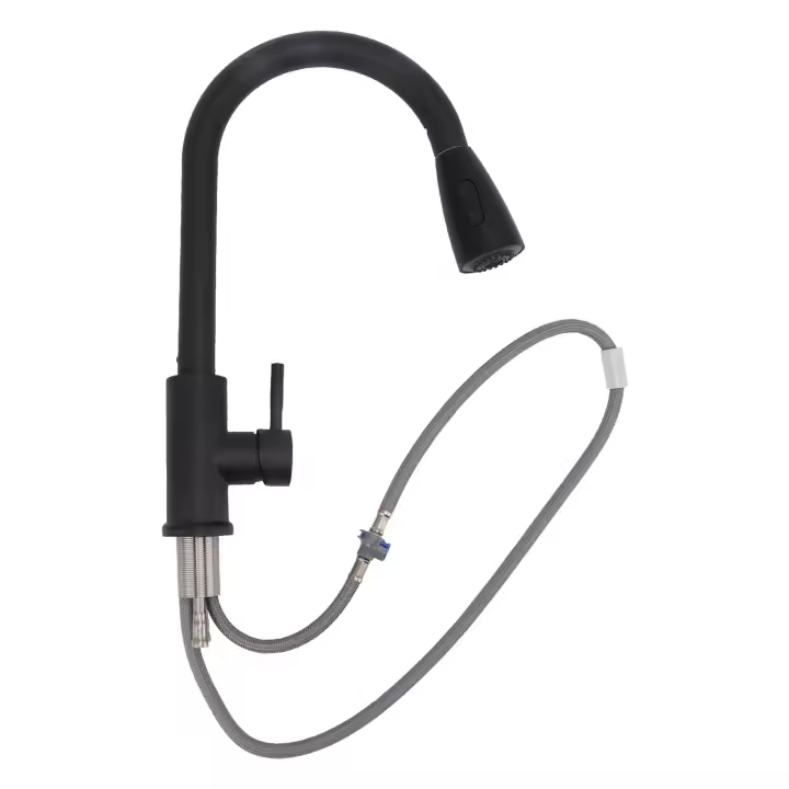 Grifo de Maple inoxidable, Grifo universal para fregadero de Cocina, Grifo de carga de 360 Grados, Negro - 1