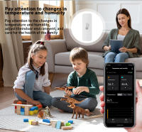 Sensor De Temperatura Y Humedad ZigBee Tuya Con Control Por App Y Voice Alexa Google Home Escena De Automatización Compatible Con℃/℉ - details 1