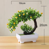 Planta Artificial En Maceta Bonsái Verde Árbol Pequeño Ornamentos Realistas Plásticos Eterna Decoración Floral Para Escritorio - details 8