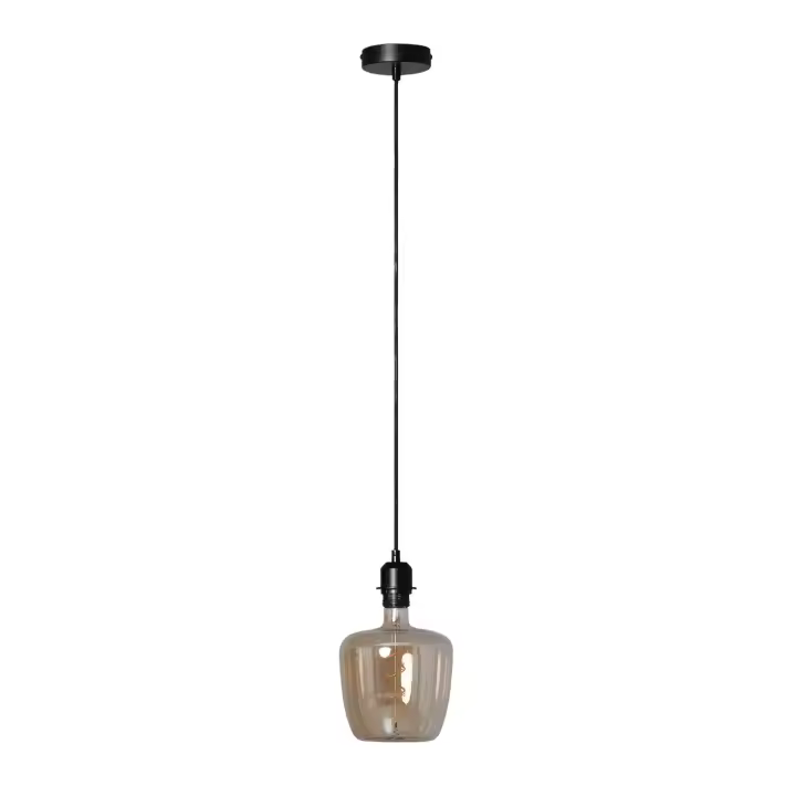 Ledkia Soporte con Portalámparas para Lámpara Colgante con Cable Textil Negro - 1