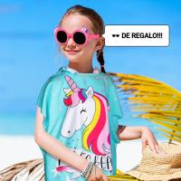Toalla Infantil con Capucha Poncho de Baño, de playa, de piscina para Niñas Niños Toalla de Playa Super Suave Absorbente Secado Rapido Toalla (Poni). Gafas de sol de Regalo!!! - details 2