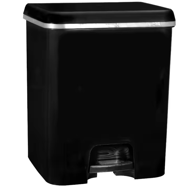 COM-FORT HOUSE  Cubo de Basura Pedal  Capacidad de 52 litros  Cubo Reciclaje con Separación  Color Class Negro Cubo DUO - 1