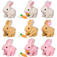 Juguete Eléctrico De Conejo Interactivo Peluche Bunny Con Zanahoria Que Camina Orejas Saltarinas Cola Movible Regalos De Cumpleaños Para Niños - details 0