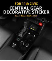 Pegatina De Panel De Cambios Para Honda Civic 11ta Generación 2022-2025 Negro Piano ABS Accesorio Para Coche - details 0