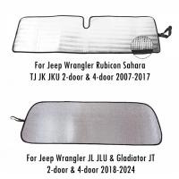 Sunshade Para Parabrisas De Jeep Wrangler JK JL TJ JKU JL JLU & Gladiator JT 2007-2024 Escudo De Calor Visera Solar De Material Plateado Delgada No Eléctrica - details 3