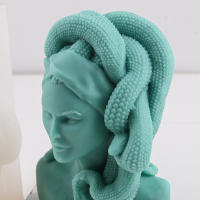 Molde De Silicona Para Vela Medusa Serpiente Mujer 3D Regalo Decorativo Abstracto Para Hacer Cera Aromaterapia Gypsum Y Resina - details 4