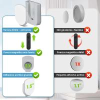 Ganchos Magnéticos De Almacenamiento Remotos Controlados 2/4/6 Unidades Adhesivos Para La Pared Para El Hogar Organizador De Espacio De Vivienda - details 5
